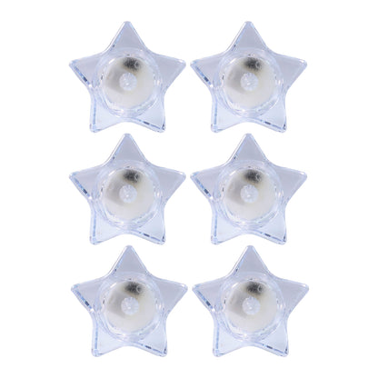 Star Shaped LED Flameless Tealight Candles Set of 6 Battery Operated Decorative Candles for Home Decor Festivals Weddings and Parties