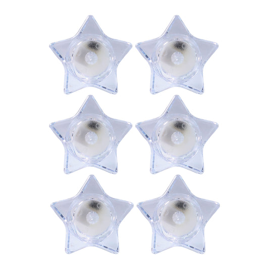 Star Shaped LED Flameless Tealight Candles Set of 6 Battery Operated Decorative Candles for Home Decor Festivals Weddings and Parties