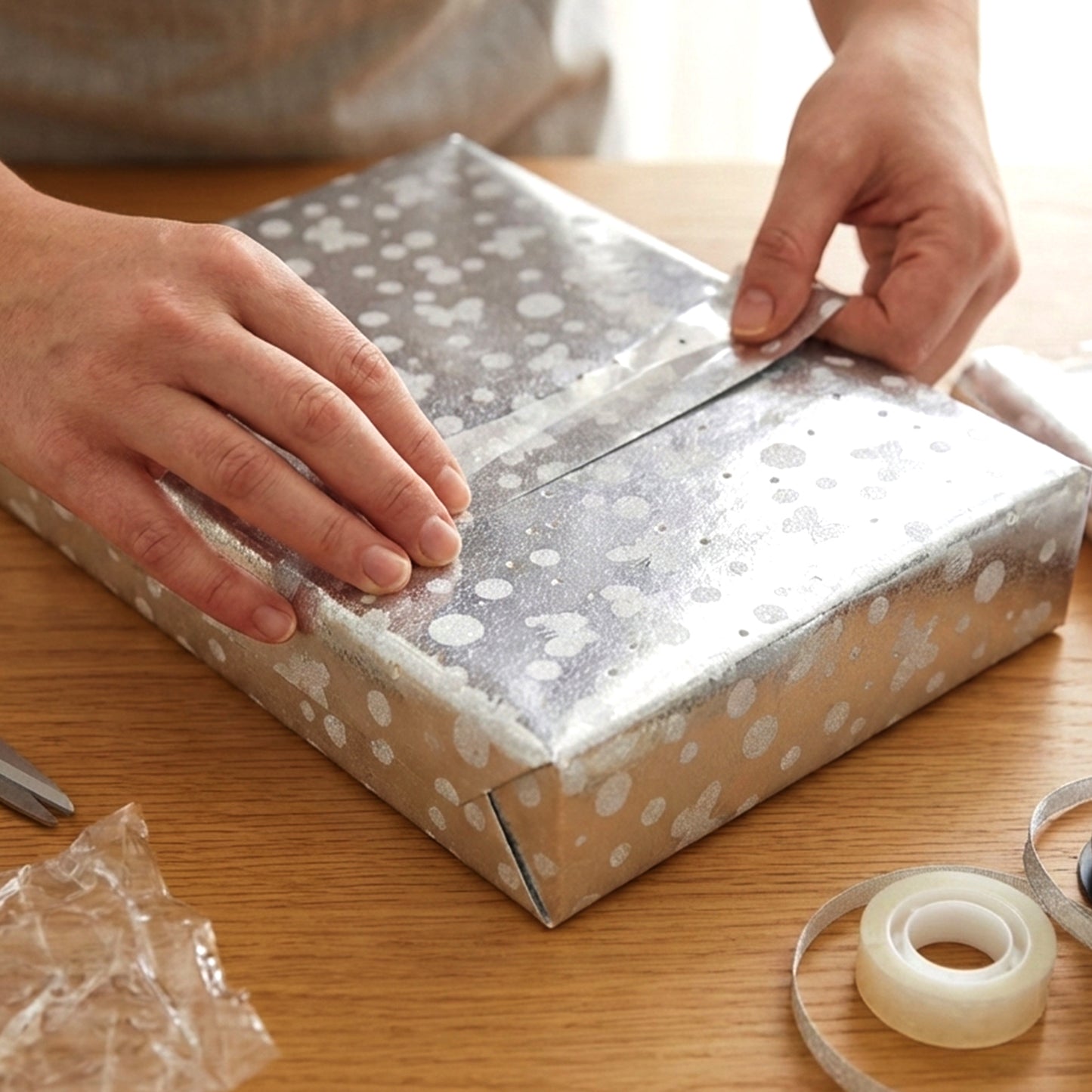 Decorative Silver Gift Wrapping Paper Sheets with Butterfly and Polka Dot Design | Premium Gift Packing Paper for Presents, Hampers and Crafts | Approx. 20 Pieces