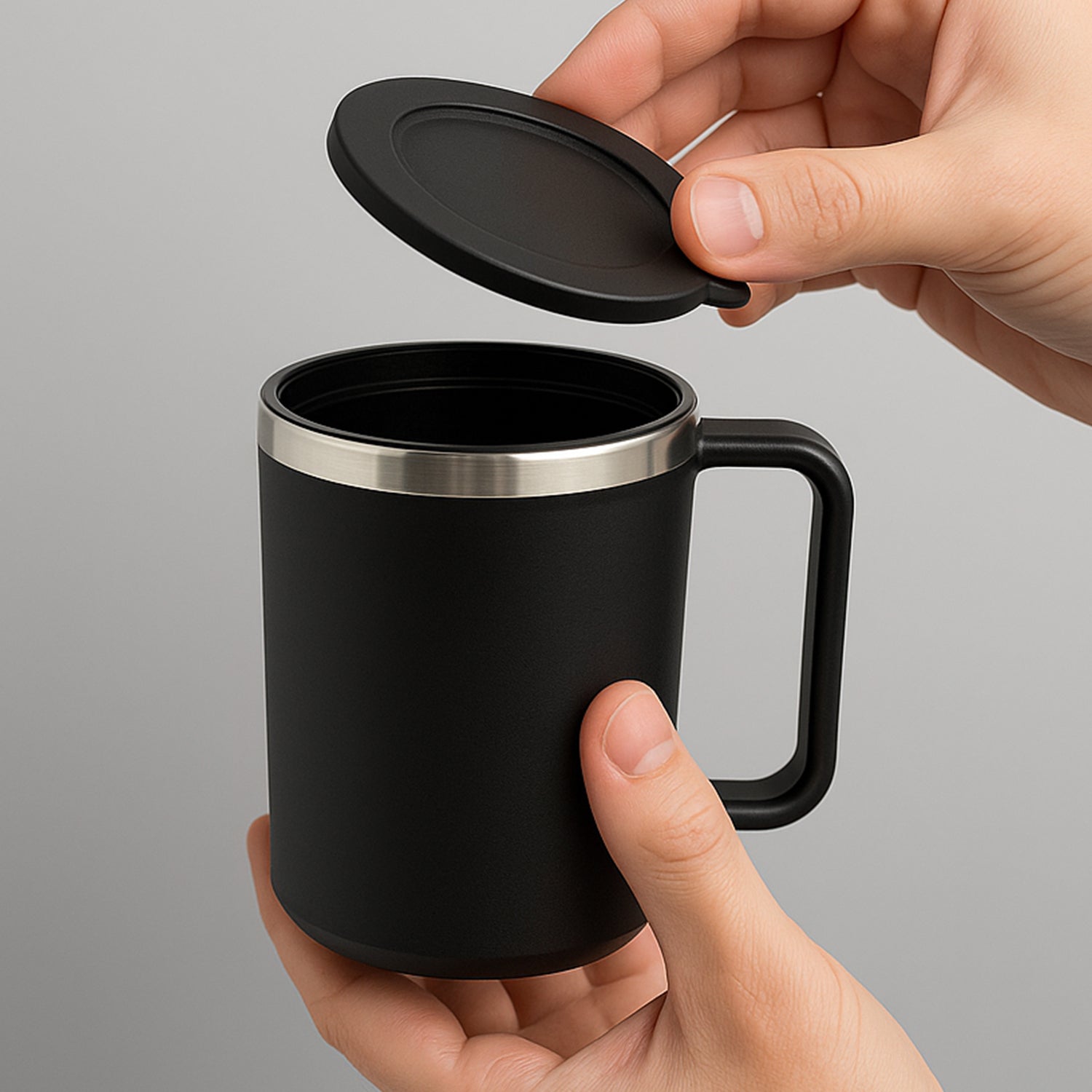 Apex Happy Mug with Silicone Lid - Approx 400ml (1 Pc)