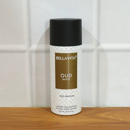 Bellavita Oud White Luxury Collection Deo Perfume Body Spray For Men & Women 150 Ml