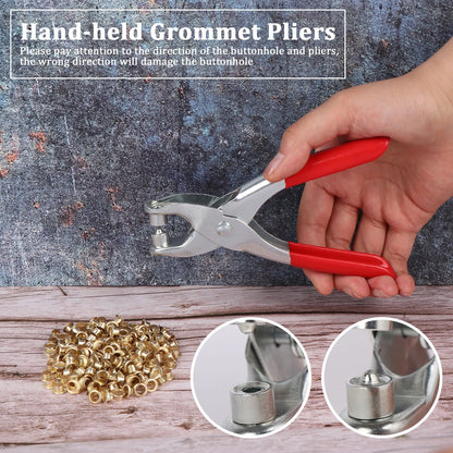 Grommet Setting Tool Kit with 25 Gold Eyelets | Steel Hole Punch and Eyelet Setter for Leather, Canvas, Fabric, Bags, Shoes, Belts and DIY Crafts