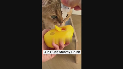 3-in-1 Steaming Pet Hairbrush | Grooming, Cleaning & Massaging Tool