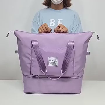 Nylon Travel Duffle Bag – 22 cm Foldable - Lavender