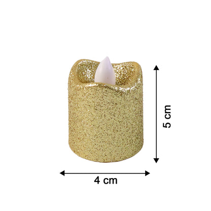 Premium Glitter LED Tealight Candles – Flameless Decorative Lights for Home, Festivals, Parties & Events | Safe, Long-Lasting Battery-Operated Diyas (24 Pc Set)