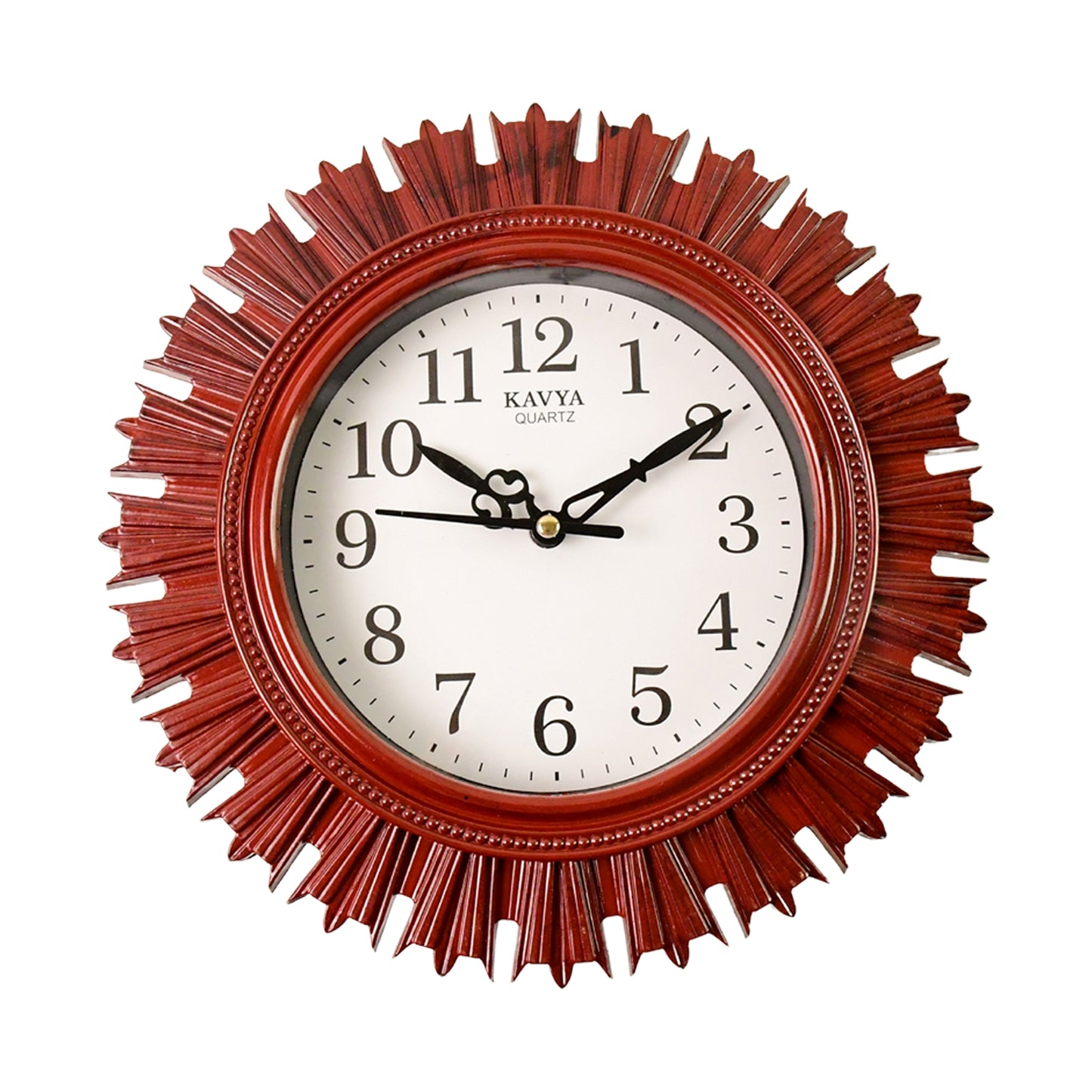 Wooden Look Designer Wall Clock Battery Operated Silent Analog Round Decorative Wall Clock for Living Room, Kitchen, Bedroom, Office and Home Décor