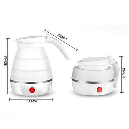 Silicone Foldable Collapsible Electric Water Kettle Camping Travel Boiler Dual Voltage Portable Electric Kettle Fast Boiling Food Grade Silicone