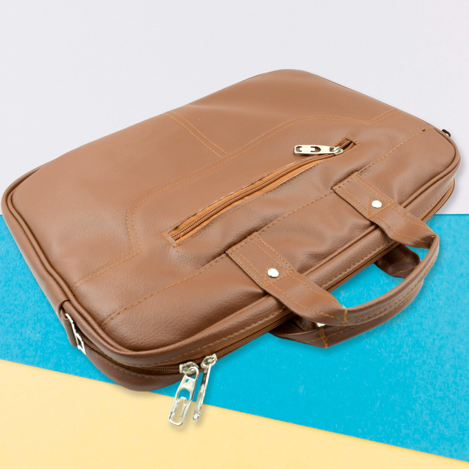 Multipurpose Faux Leather Laptop Messenger Bag for Men and Women with Multiple Compartments for Office, Business, Travel and MacBook