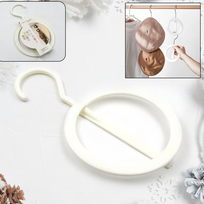 Plastic Circle Hat Hanger Organizer | Foldable Multi Ring Closet Hanger for Caps, Scarves, Towels, Bags and Accessories | Space Saving Storage Hook (1 Piece)