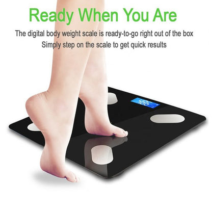 Bluetooth Smart Body Fat Scale Digital BMI Weight Machine with Body Composition Analyzer and OKOK App Support for iOS and Android (1 Pc)
