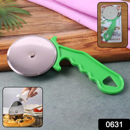 Stainless Steel Pizza Cutter Wheel with Ergonomic Handle – Lightweight Pizza, Sandwich and Pastry Slicer (Random Color | 1 Pc)