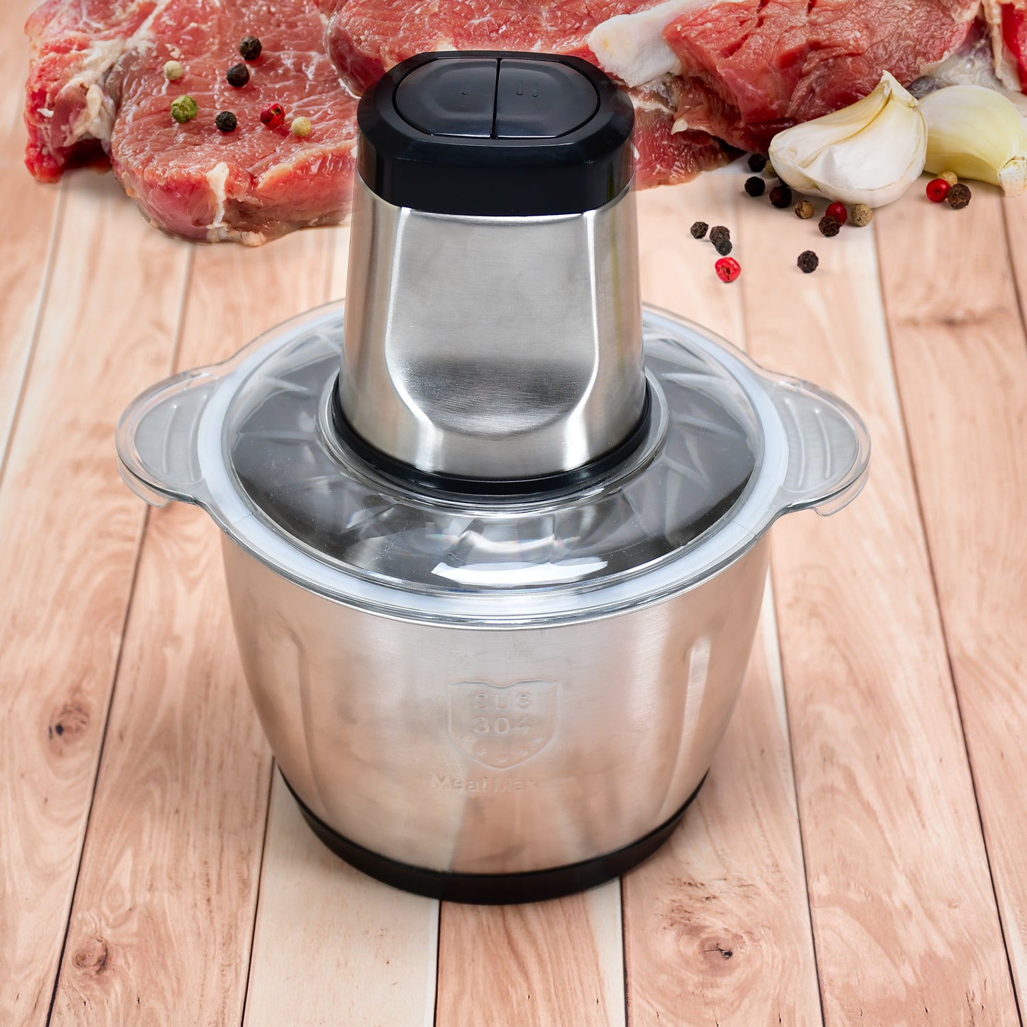 Stainless Steel Electric Meat Grinder Food Chopper 3L 300W for Meat, Vegetables, Onion, Garlic, Fruits and Nuts (1 Pc)
