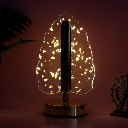 Premium Golden Crystal Leaf Shaped LED Table Lamp with USB Charging Modern Decorative Bedside Office Living Room Light Luxury Home Decor Lamp
