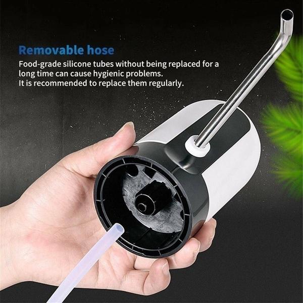 USB Rechargeable Automatic Drinking Water Dispenser Pump with Stainless Steel Spout Portable One Touch Water Bottle Pump for 20 Litre Water Cans (1 Piece)