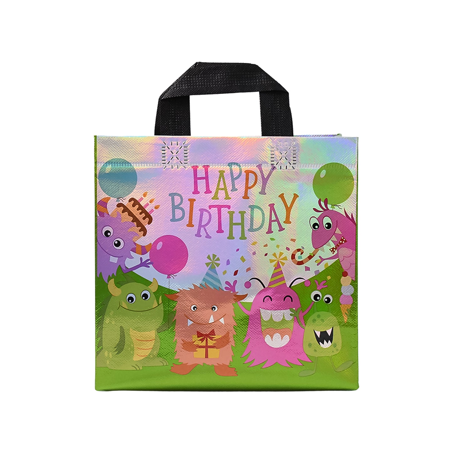Reusable Birthday Gift Bag for Kids and Adults – Non Woven Party Return Gift Bag with Sturdy Base – 1 Piece Mix Design