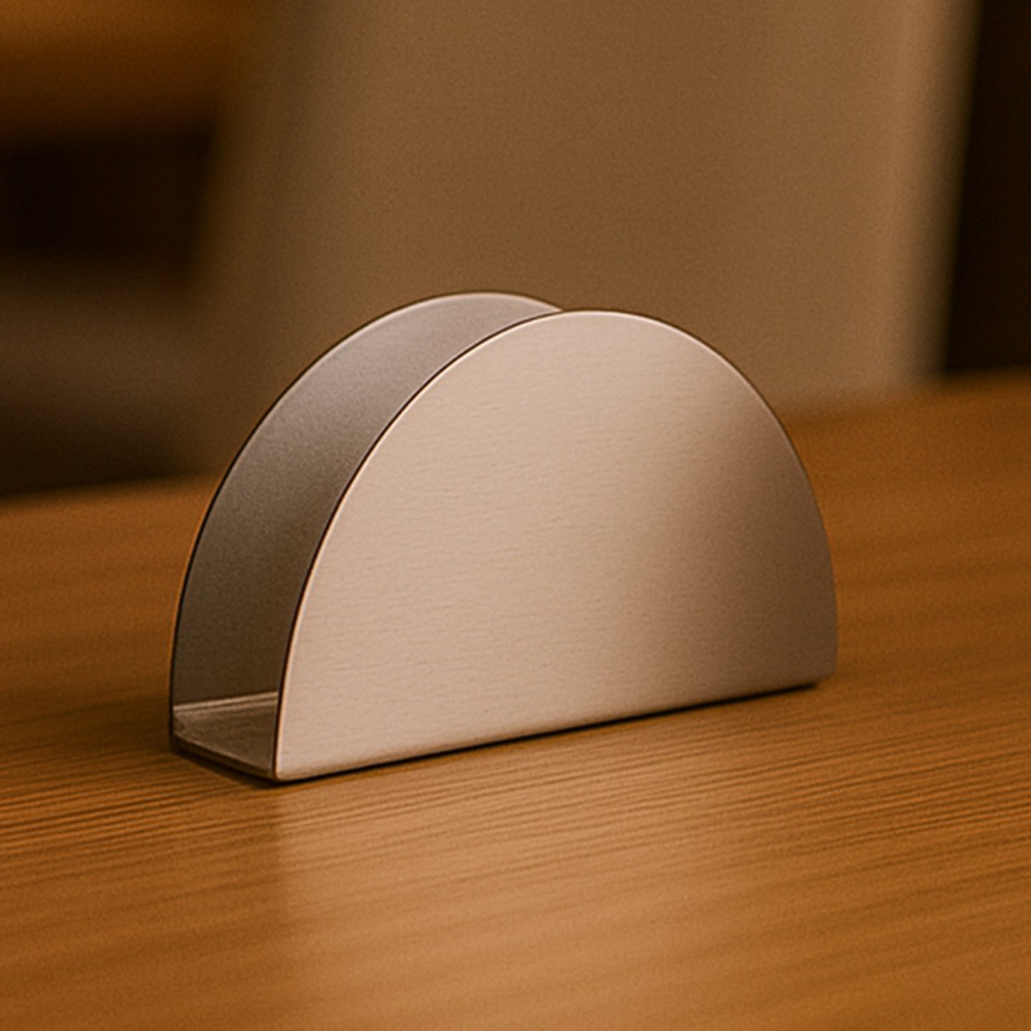 Stainless Steel Half-Moon Tissue Paper Napkin Holder Stand – Elegant Tabletop Dispenser (1 Pc)