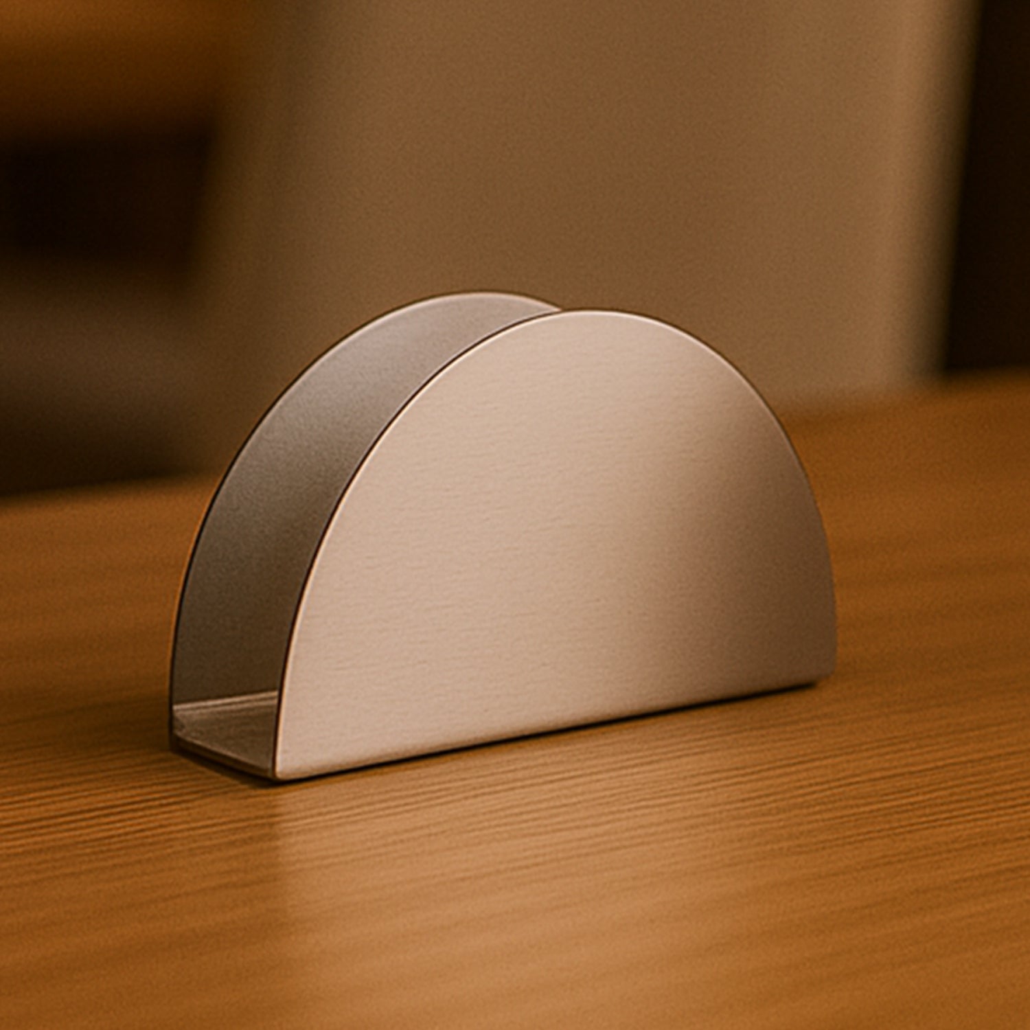 Stainless Steel Half-Moon Tissue Paper Napkin Holder Stand – Elegant Tabletop Dispenser (1 Pc)