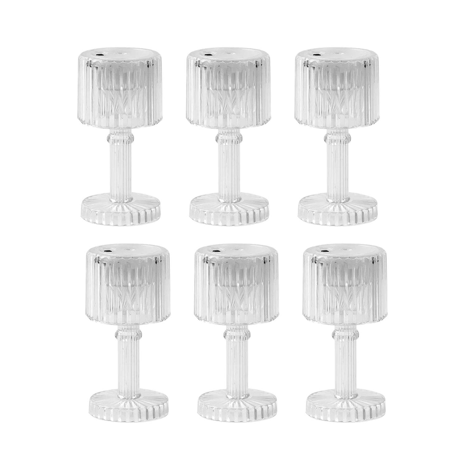 Set of 6 LED Crystal Effect Table Lamps Battery Operated Decorative Mini Desk Lights for Home Restaurants Weddings Festive Decor Diwali Table Centerpiece Lights
