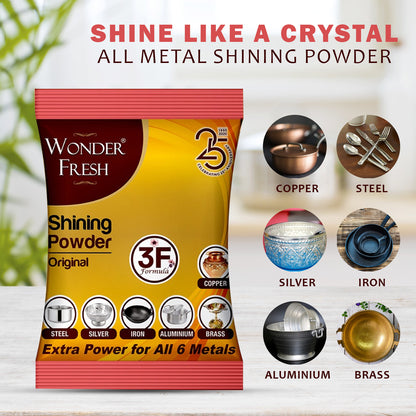 Shining Metal Cleaning Powder for Copper, Brass, Silver, Aluminum, Iron and Steel Utensils and Accessories (200 GM)