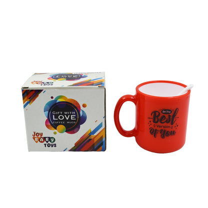 Coffee Mug with Spoon and Gift Box Ceramic Tea Coffee Mug for Hot and Cold Beverages Office, Home and Gifting (1 Set)