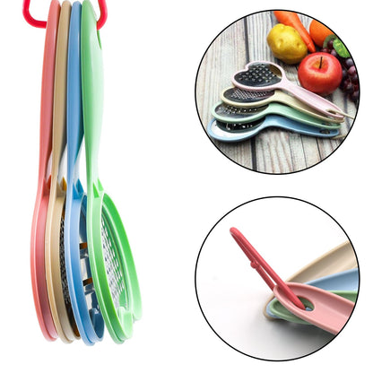 Heart Shape Stainless Steel Grater and Slicer Set with Plastic Outline for Fruits, Vegetables and Cheese