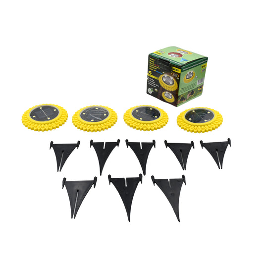 4 Pack Solar Ground Lights – Waterproof LED Solar Disk Lights for Garden, Pathway & Landscape Lighting