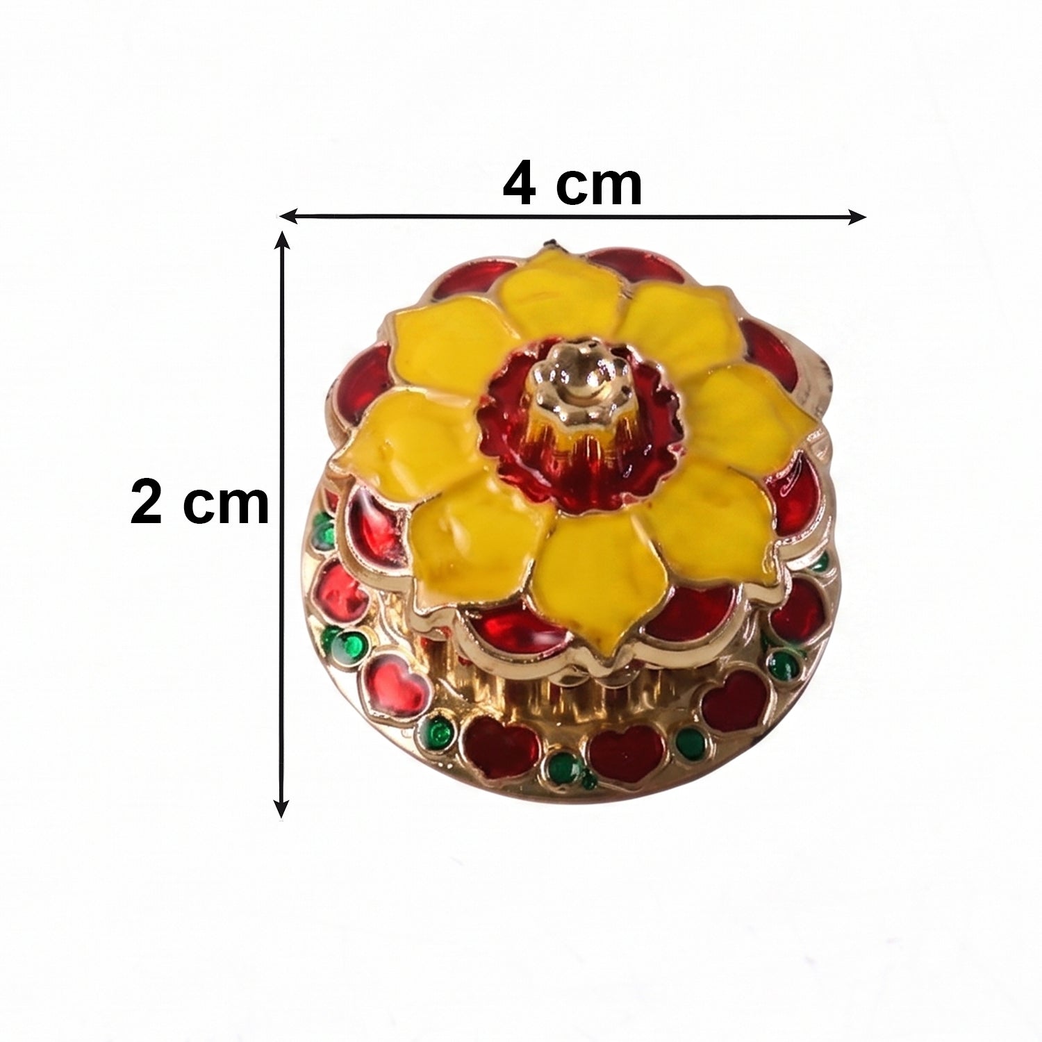 Decorative Golden Kumkum Box Kankavati Traditional Sindoor Holder for Pooja, Temple, Worship and Home Decoration (1 Pc)