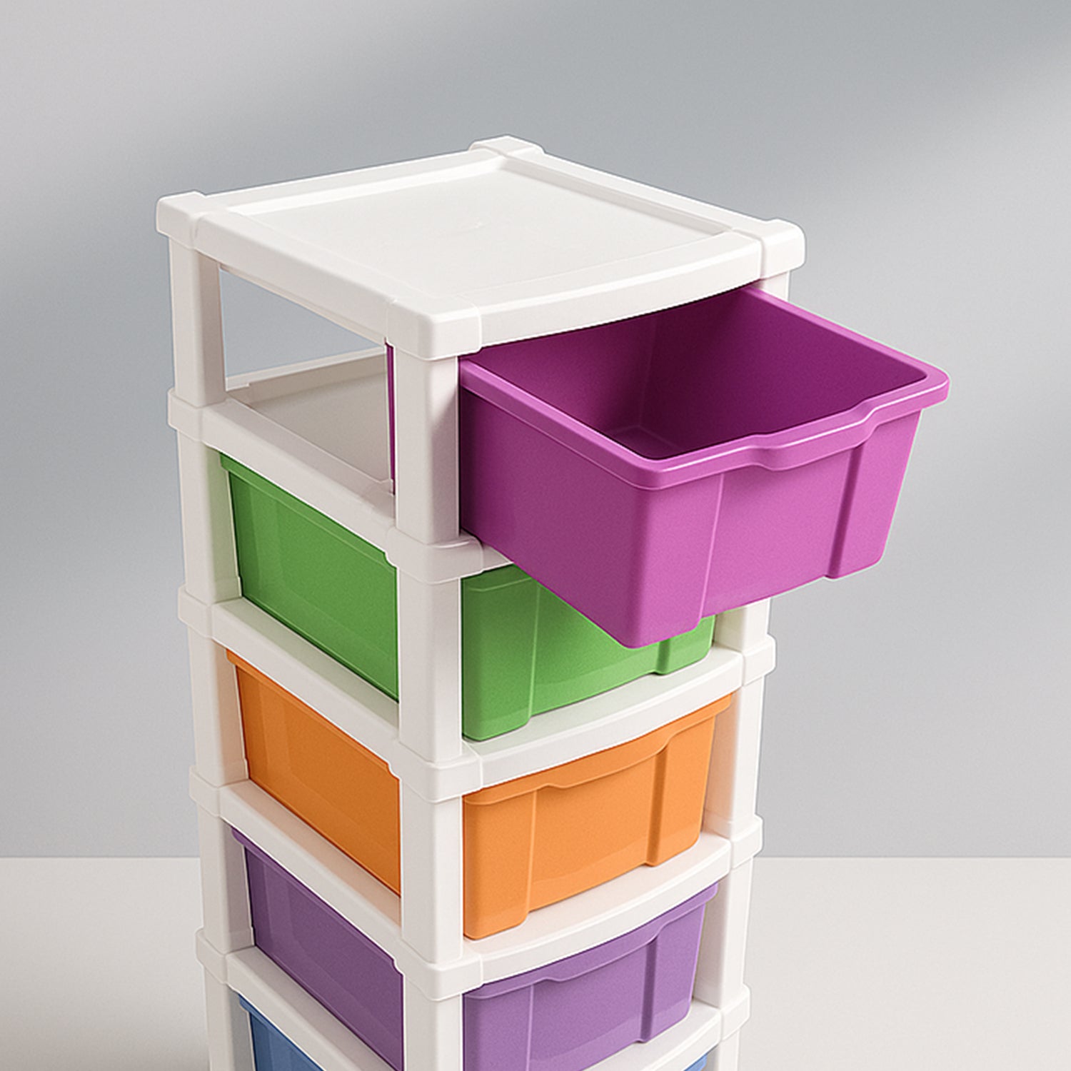 6 Layer Multi Colored Plastic Storage Drawer Cabinet Multipurpose Organizer with Pull Out Drawers for Clothes Toys Stationery Office and Home Storage (1 Pc)
