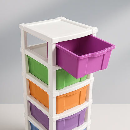 6 Layer Multi Colored Plastic Storage Drawer Cabinet Multipurpose Organizer with Pull Out Drawers for Clothes Toys Stationery Office and Home Storage (1 Pc)