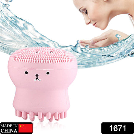 Cute Octopus Silicone Facial Cleansing Brush and Face Scrubber Massager for Deep Cleansing, Exfoliation and Skincare (1 Pc)