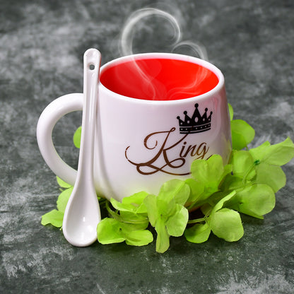 Multi Design Ceramic Coffee Mug with Spoon and Gift Box Packing Microwave Safe Tea and Coffee Mug for Gifting