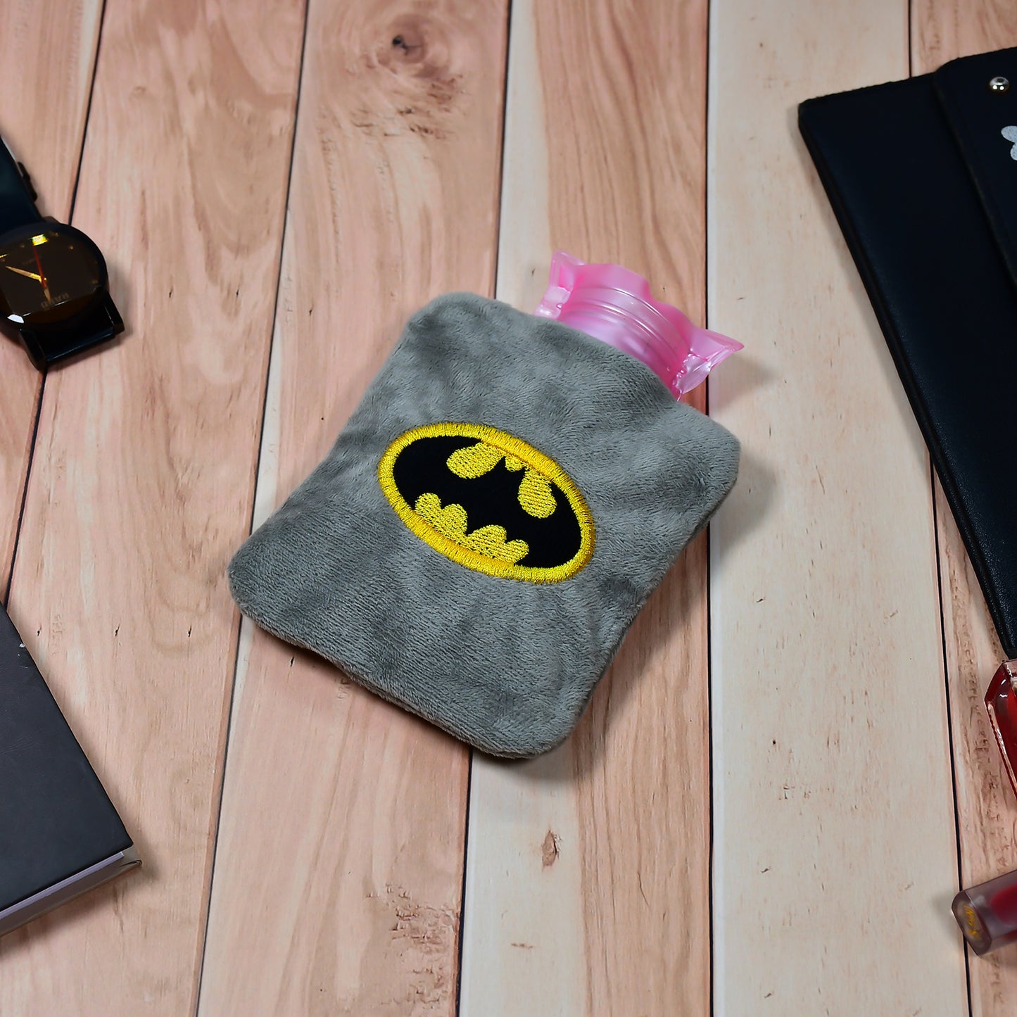 Batman Small Hot Water Bag With Cover For Pain Relief