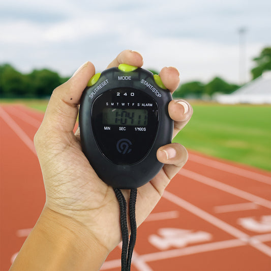 Digital Sports Stopwatch Timer with Split Timing, Alarm, Clock and Calendar Portable Handheld Stopwatch with Lanyard for Sports, Fitness and Training