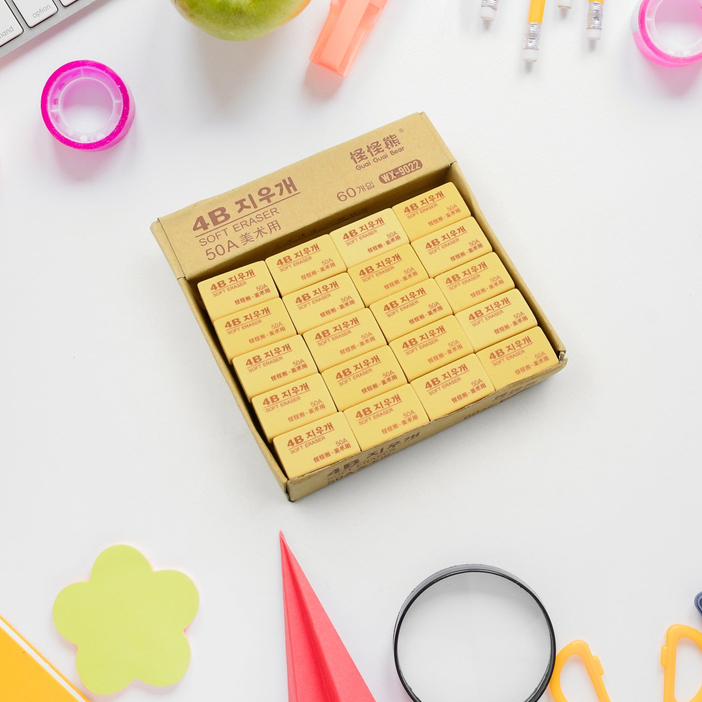 Professional 4B Soft Pencil Eraser Pack of 60 – High-Quality Drawing and Sketch Erasers for School, Office and Art