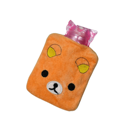 Orange Panda Small Hot Water Bag with Soft Cover – Portable Natural Rubber Heat Therapy Bottle for Pain Relief, Menstrual Cramps, Neck, Shoulder, Back and Hand Warmer