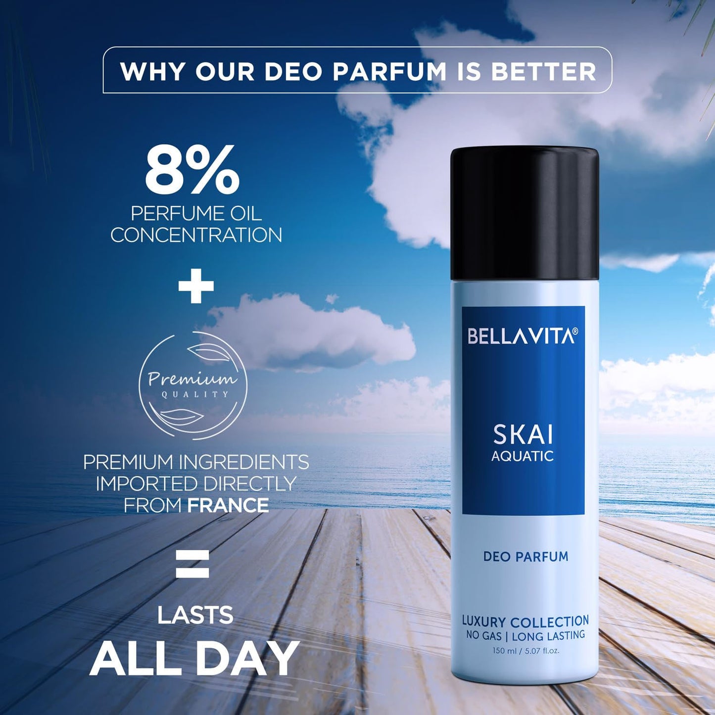 Bellavita Premium Skai Aquatic Luxury Collection Deo Perfume - 150 Ml