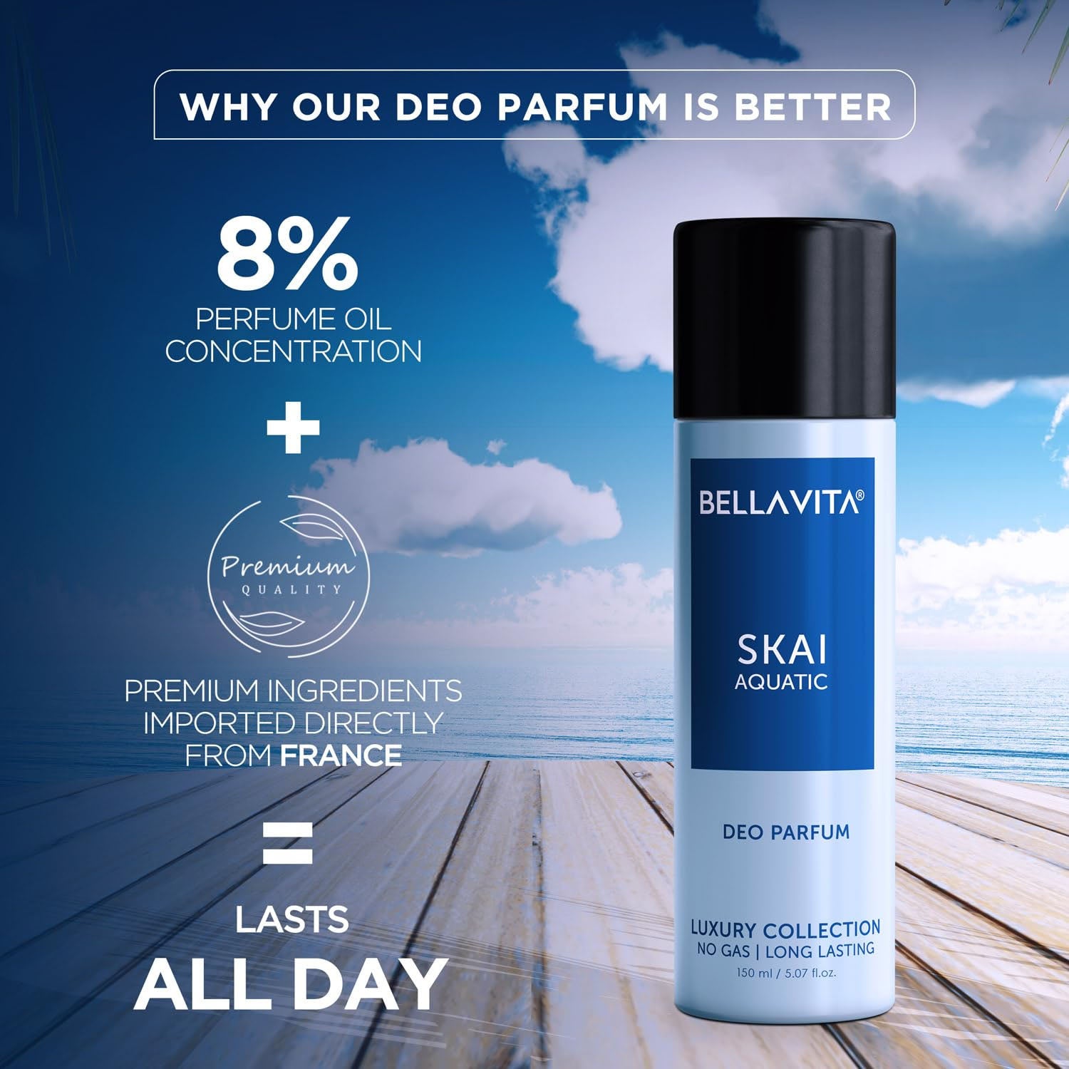 Bellavita Premium Skai Aquatic Luxury Collection Deo Perfume - 150 Ml