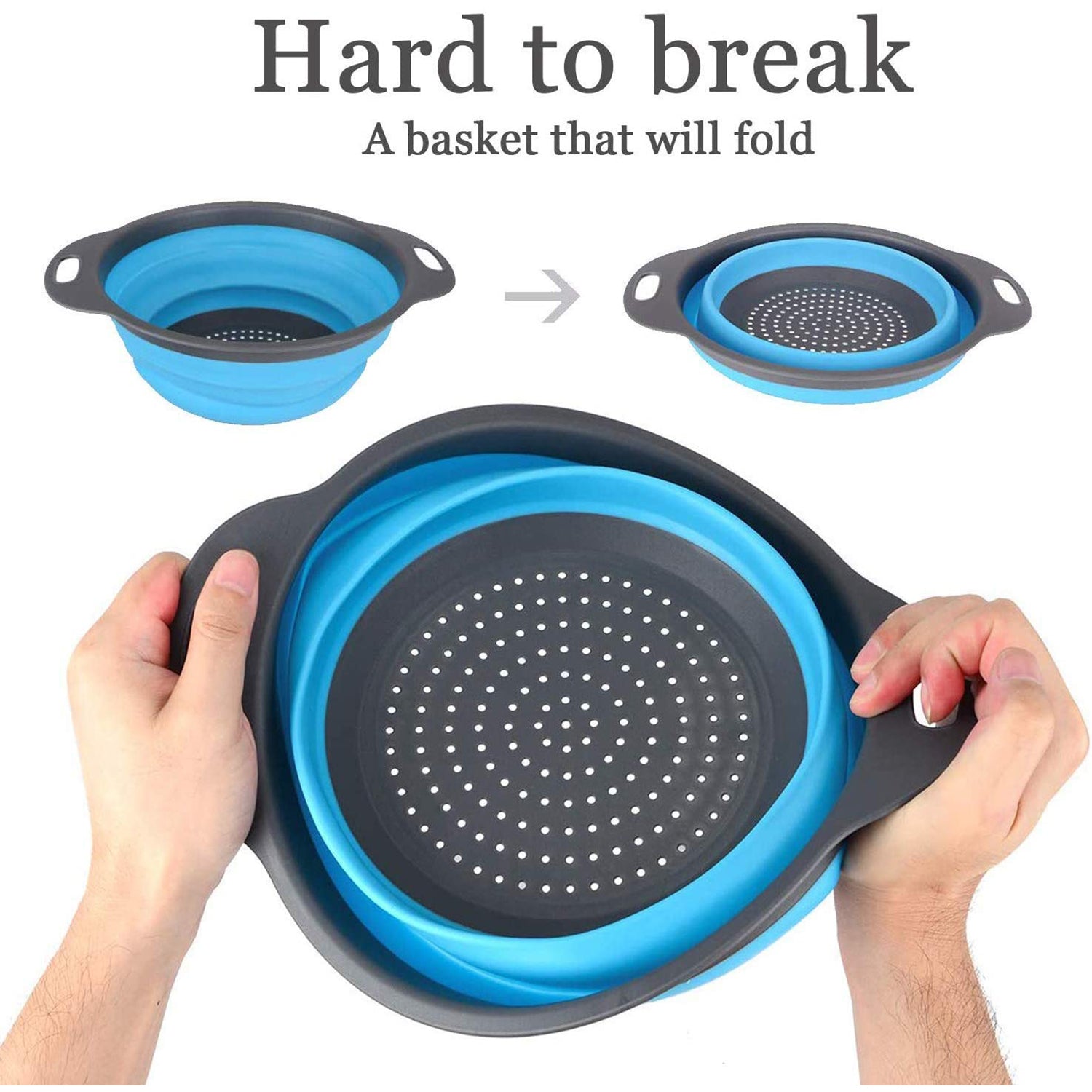 Round Silicone Strainer | Foldable, Heat-Resistant Kitchen Colander (1 Pc)