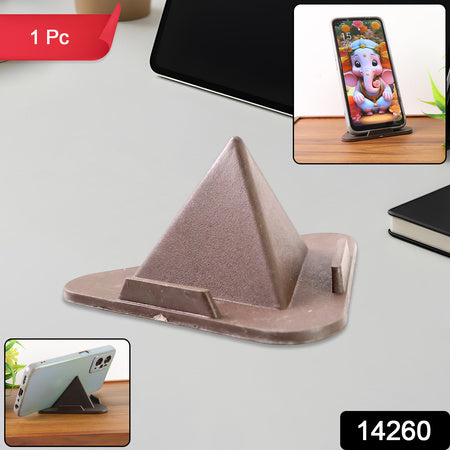 Universal Portable Three Sided Pyramid Shape Mobile Holder Stand for Smartphones and Tablets Foldable Adjustable Desktop Table Phone Stand