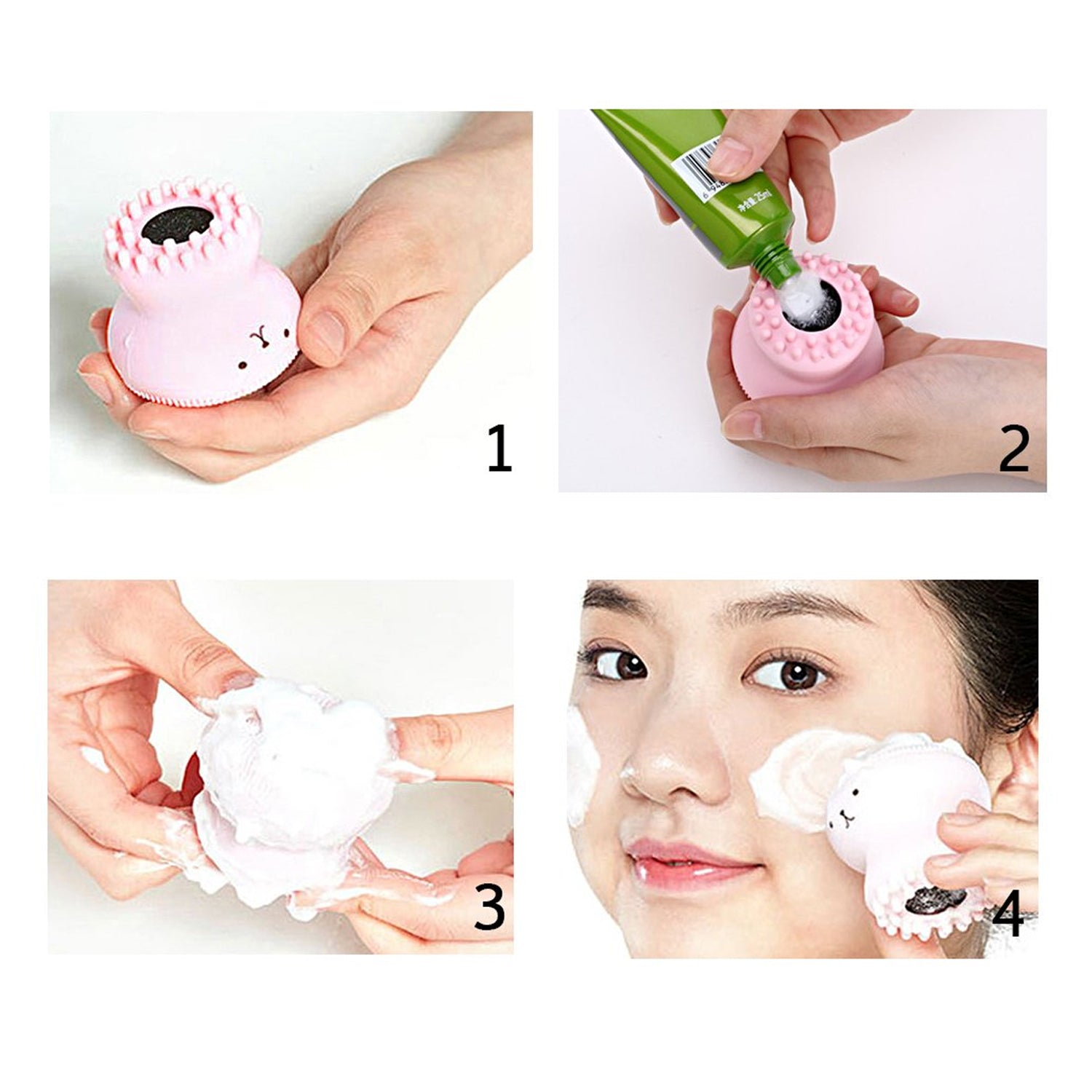 Cute Octopus Silicone Facial Cleansing Brush and Face Scrubber Massager for Deep Cleansing, Exfoliation and Skincare (1 Pc)