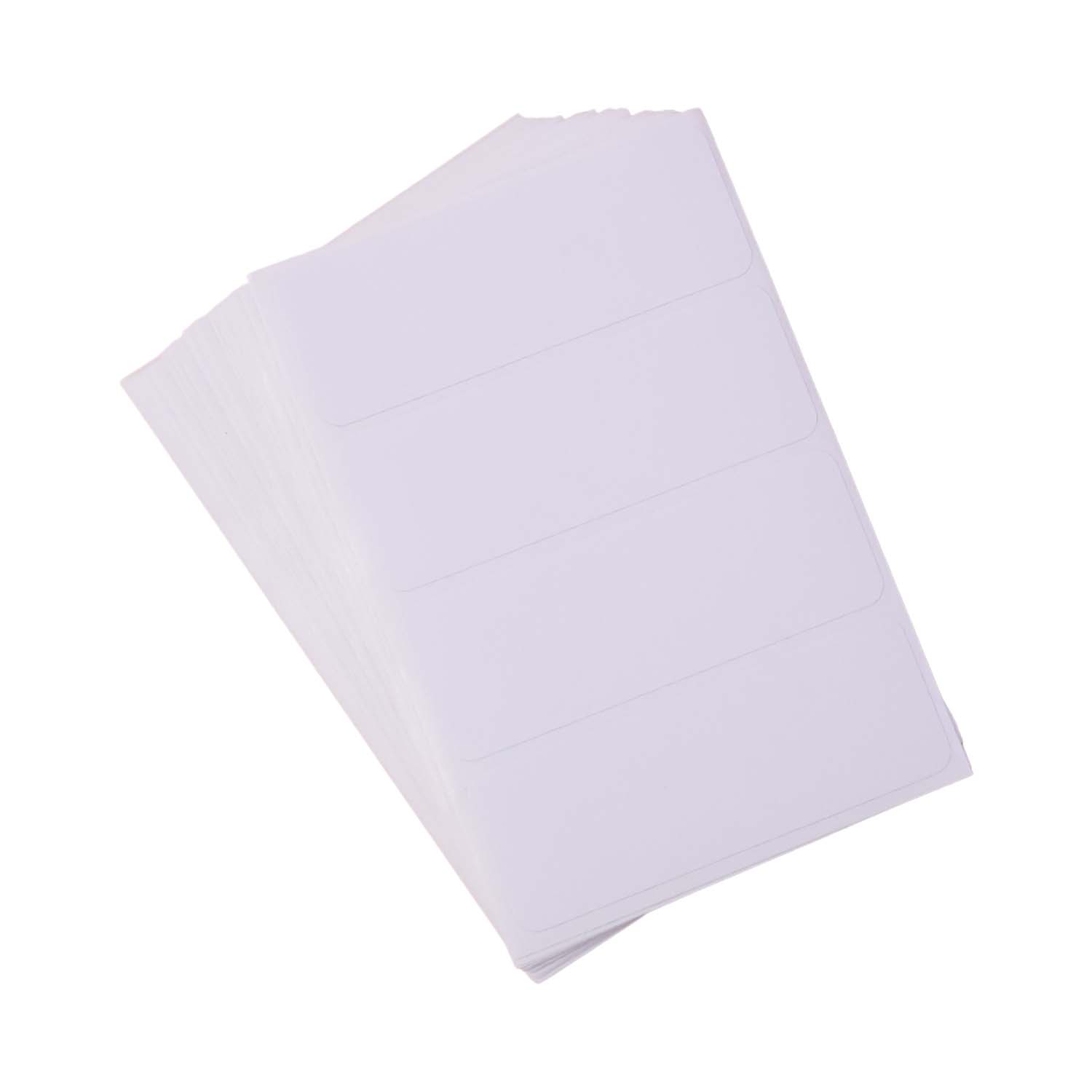 Premium All Purpose Adhesive White Labels – 128 Self Adhesive Stickers (1 x 2.75 Inch) – Writable, Easy Peel, Durable Label Stickers for Home, Office, School and Mailing Organization