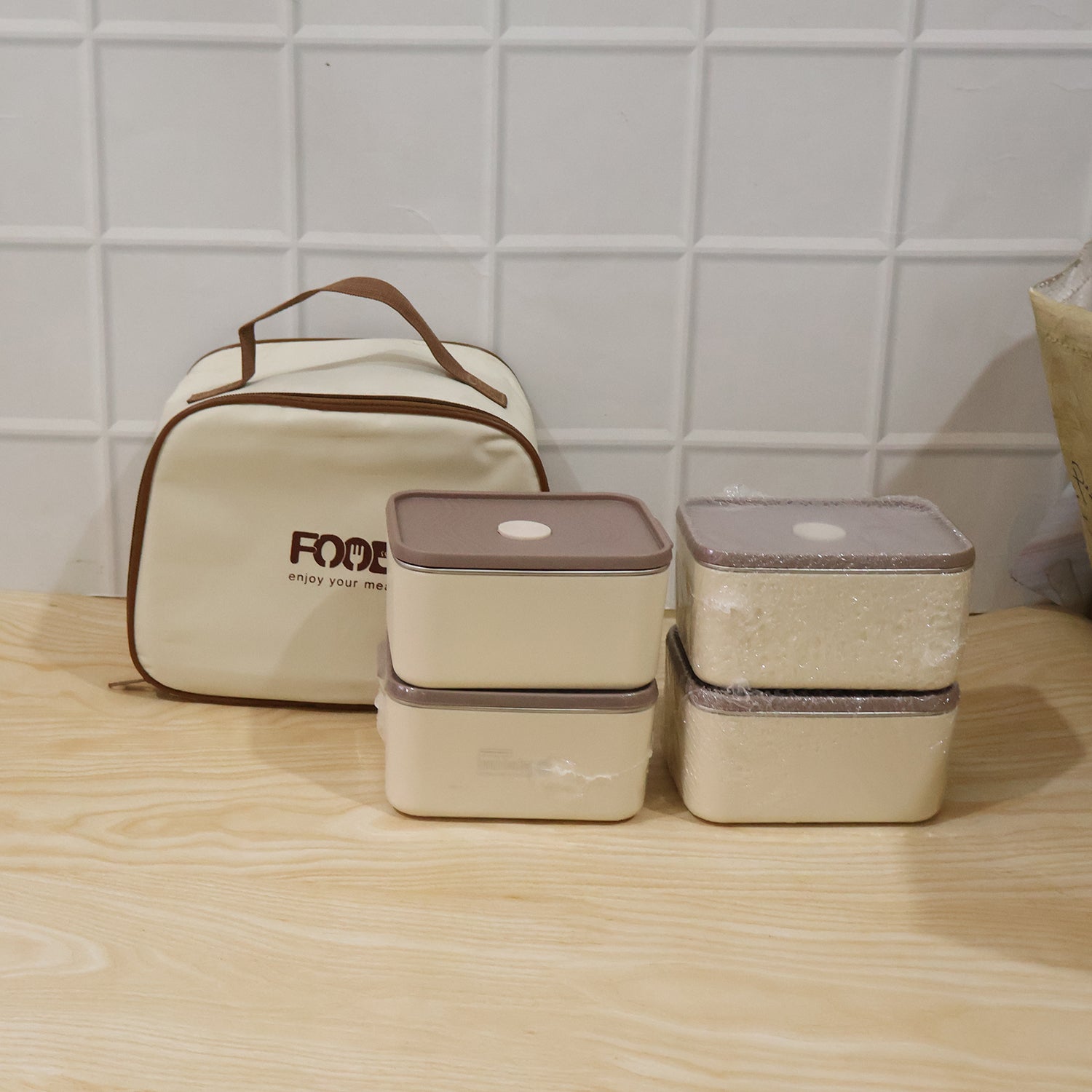 Insulated Tiffin Lunch Box Keeps Food Warm Cool