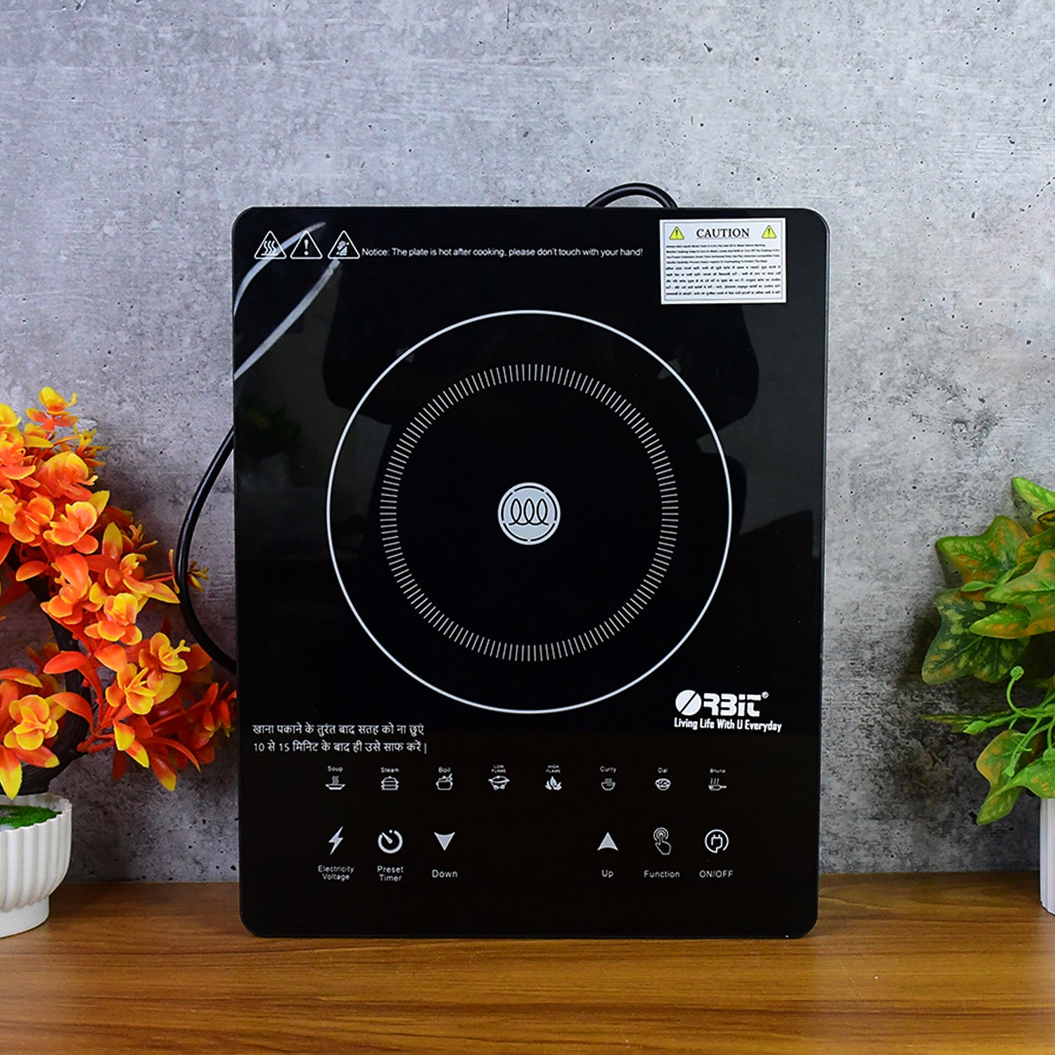 Orbit 2000W Induction Cooktop/ Stove with Touch Control & Multiple Cooking Modes