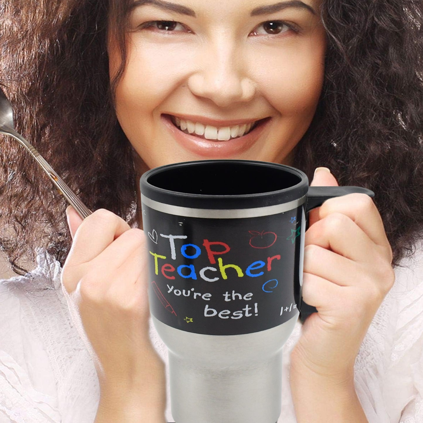 Stainless Steel Vacuum Glass Insulated Glass Coffee Mug (With Lid & Handle)