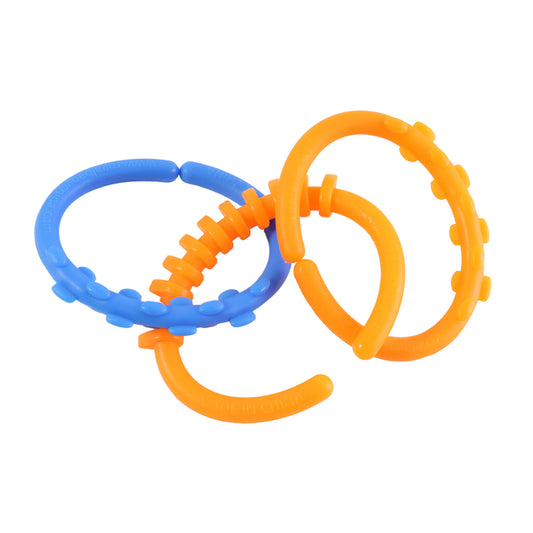 Baby Learning Links Educational Toy Set – Colorful Interlocking Rings for Early Development, Sensory Play, Motor Skill Building, Teething Support & Safe Baby Activity Playtime (3 Pcs)