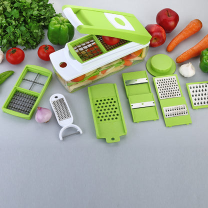House of Sensation Snowpearl 14-in-1 Quick Dicer with Stainless Steel Blades for Vegetable and Fruit Chopping