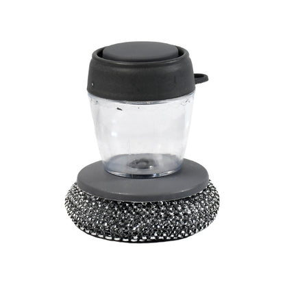 Soap Dispensing Palm Brush with Built-In Liquid Dispenser for Dishwashing and Kitchen Cleaning