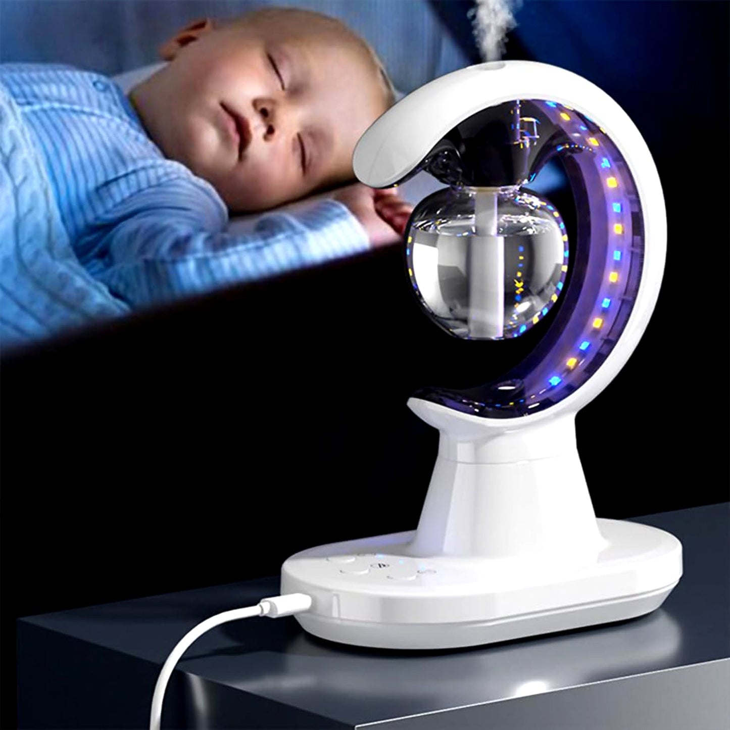 3-in-1 Led Lamp With Humidifier And Mosquito Repellent (1 Pc) Multifunction Air Moisturizer, Insect Control & Night Light for Home &Office