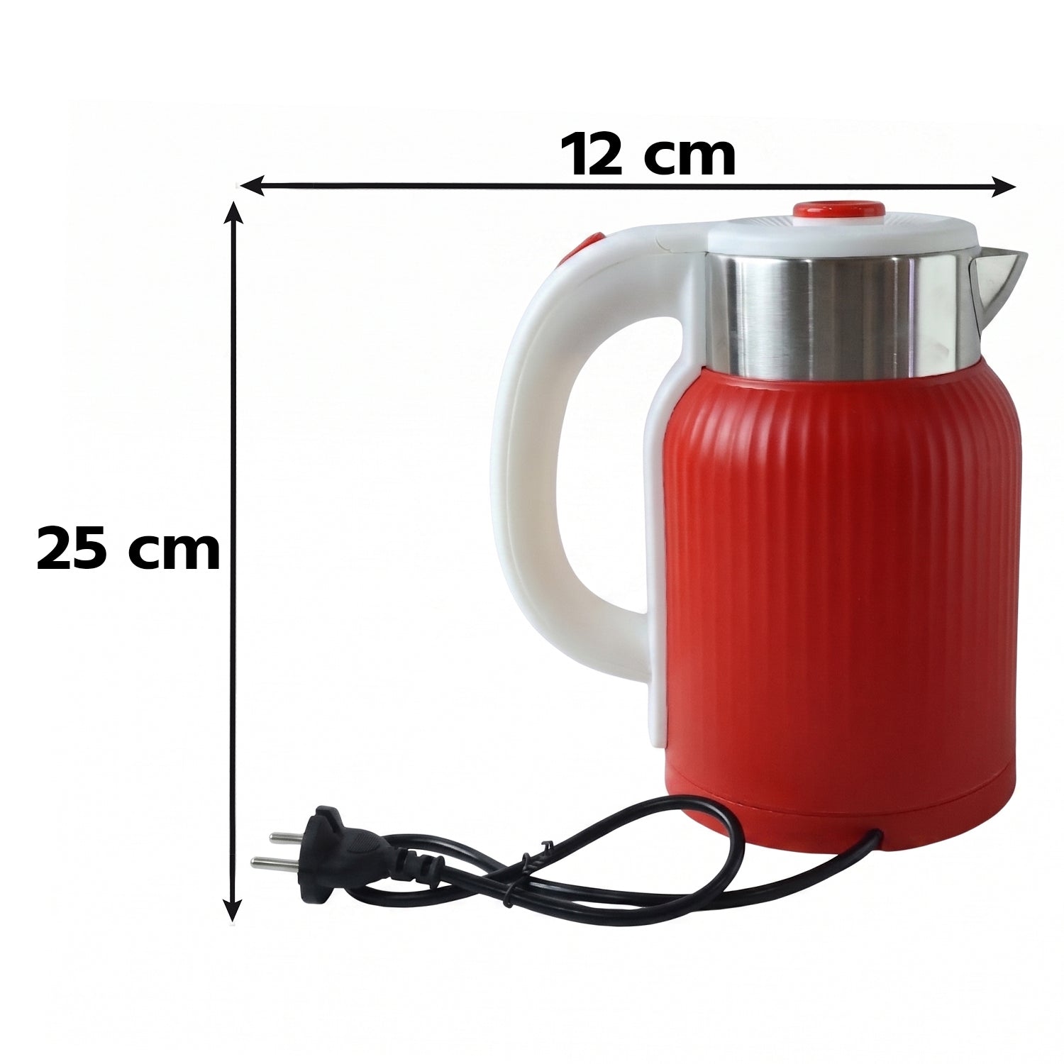 Electric Kettle 2 Litre 1500W Fast Boiling Cordless Kettle for Tea, Coffee, Milk and Hot Water with Auto Shut Off Red (1 Pc)