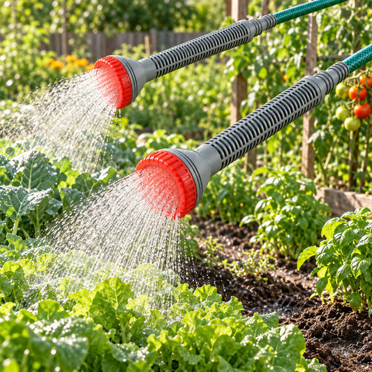 Garden Hose Water Spray Nozzle Set of 2 | Fine Shower Head Watering Sprayers with Stepped Pipe Connectors for Plants and Flower Beds